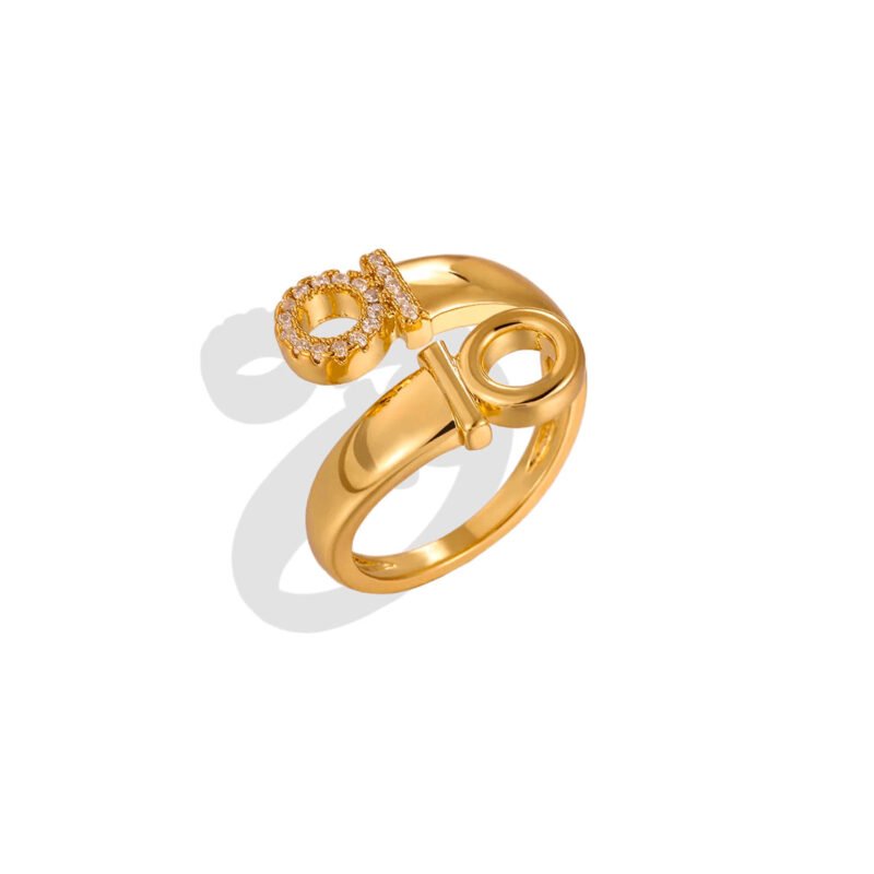 Infinity Buckle Zircon Chunky Open Ring