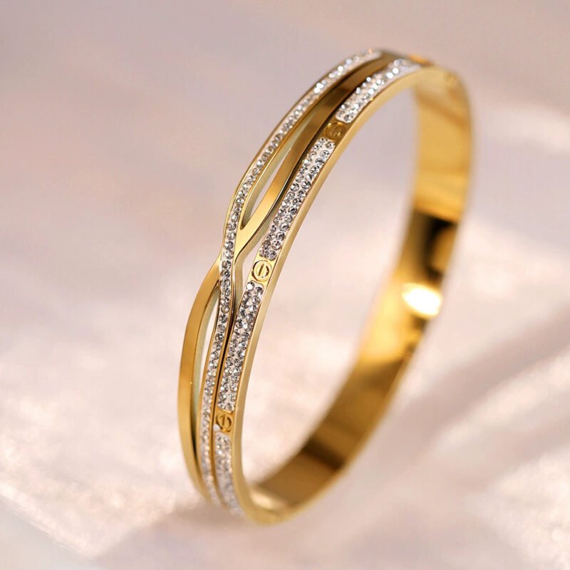 Infinity Cross Gold Bangle