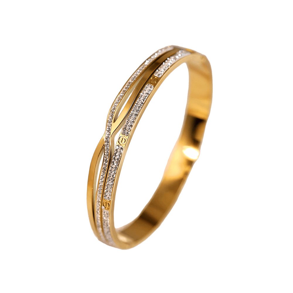 Infinity Cross Gold Bangle