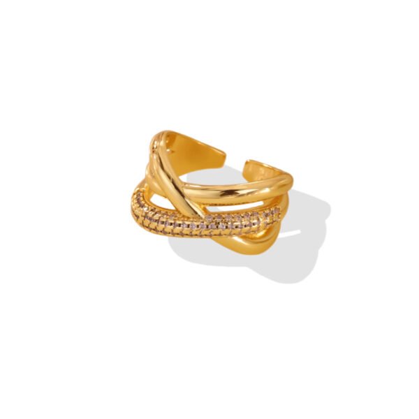 Luxe Cross Pavé Zircon Open Ring