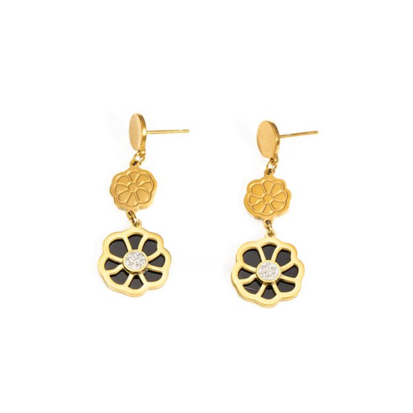 Noir Bloom Drop Earrings