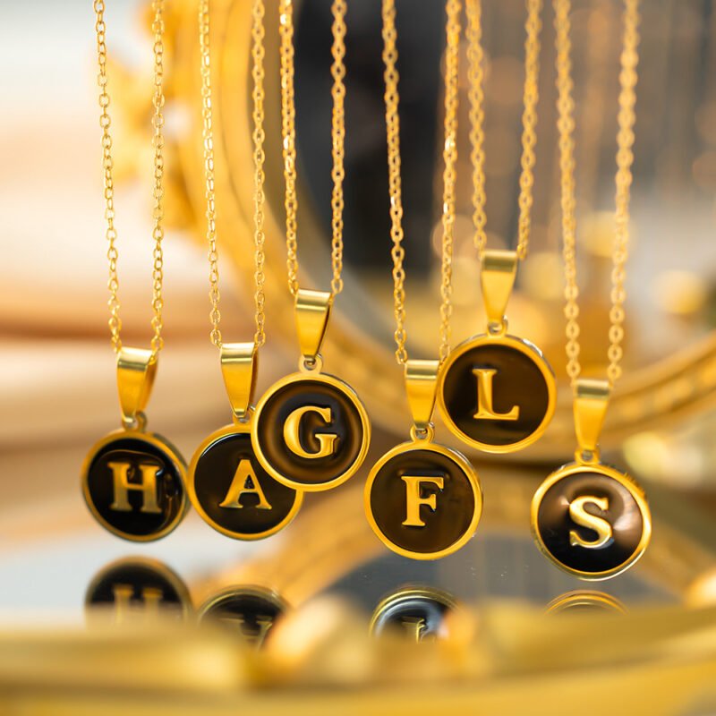 Noir Initial Necklace