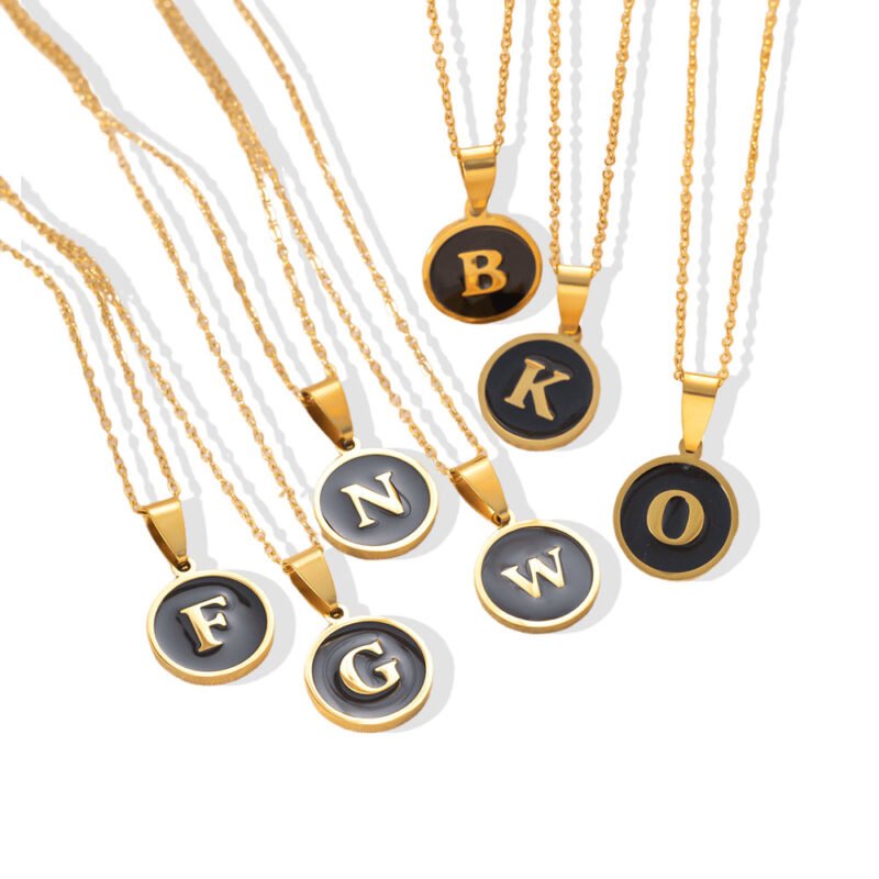 Noir Initial Necklace