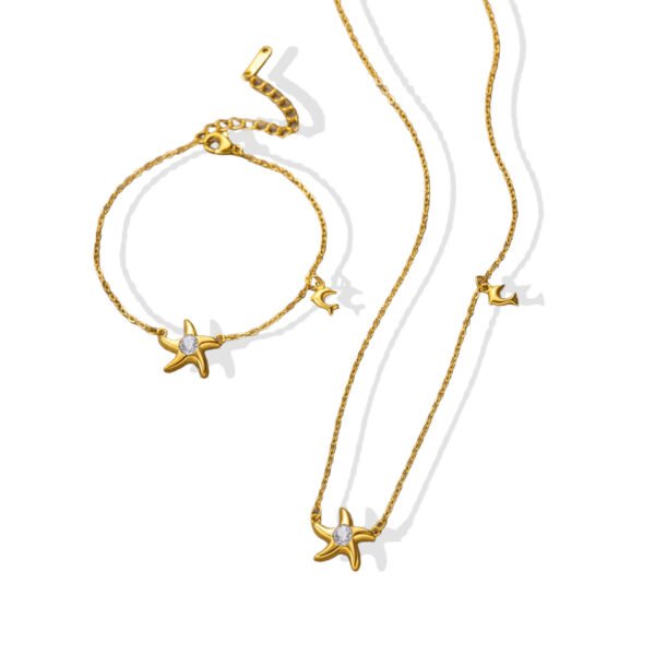 Ocean Dream Starfish & Dolphin Zircon Jewelry Set