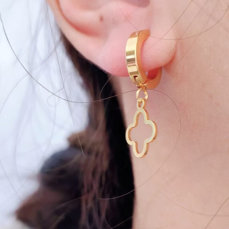 Open Clover Huggie Earrings