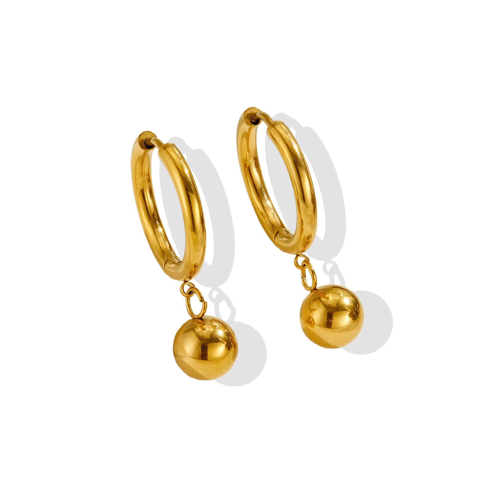 Orb Drop Huggie Earrings