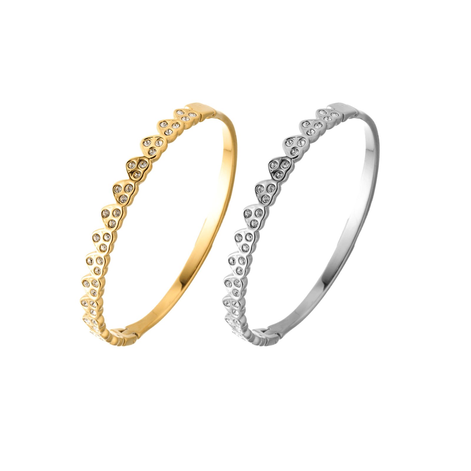 Pavé Heart Band Bangle