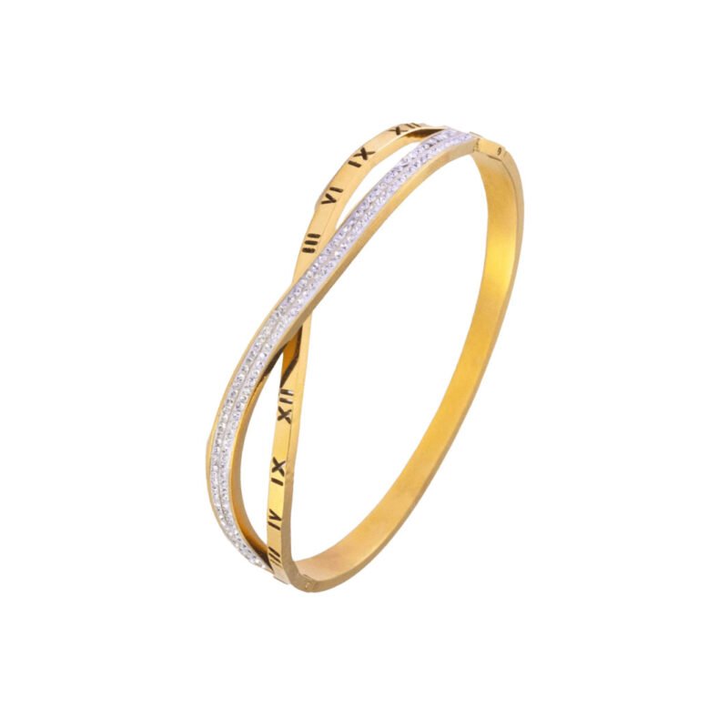 Roman Twist Zircon Bangle