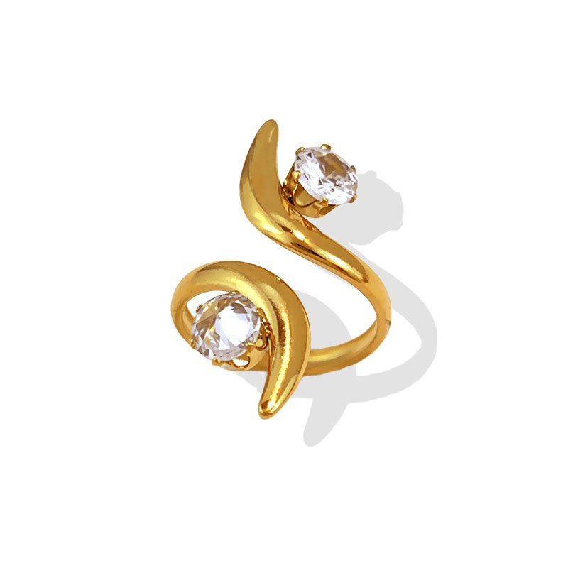 Serpentine Dual Stone Gold Ring