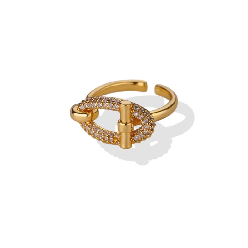 T-Lock Pavé Zircon Chain Link Open Ring