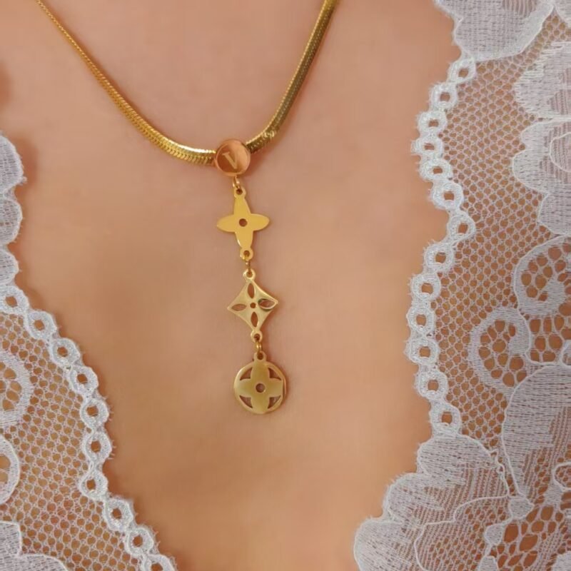 Triple Charm Lariat Necklace