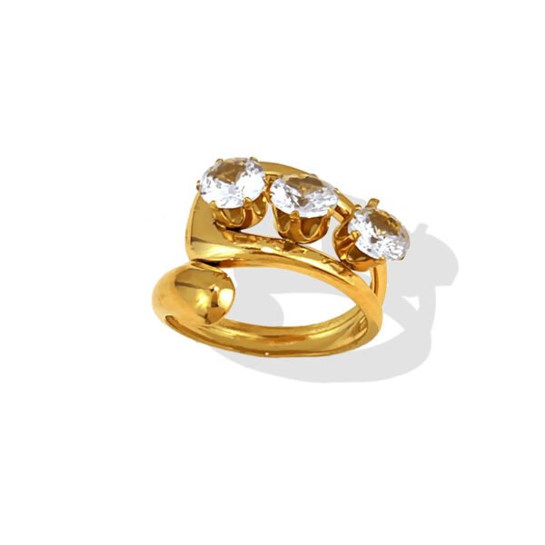 Triple Stone Gold Open Ring