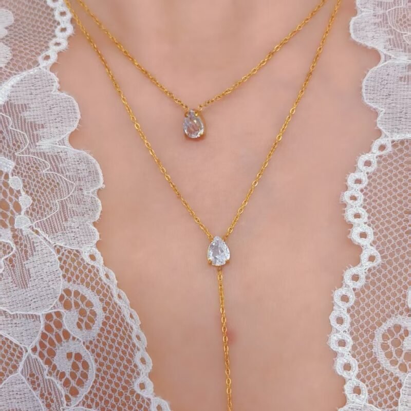 Twin Drop Layer Necklace