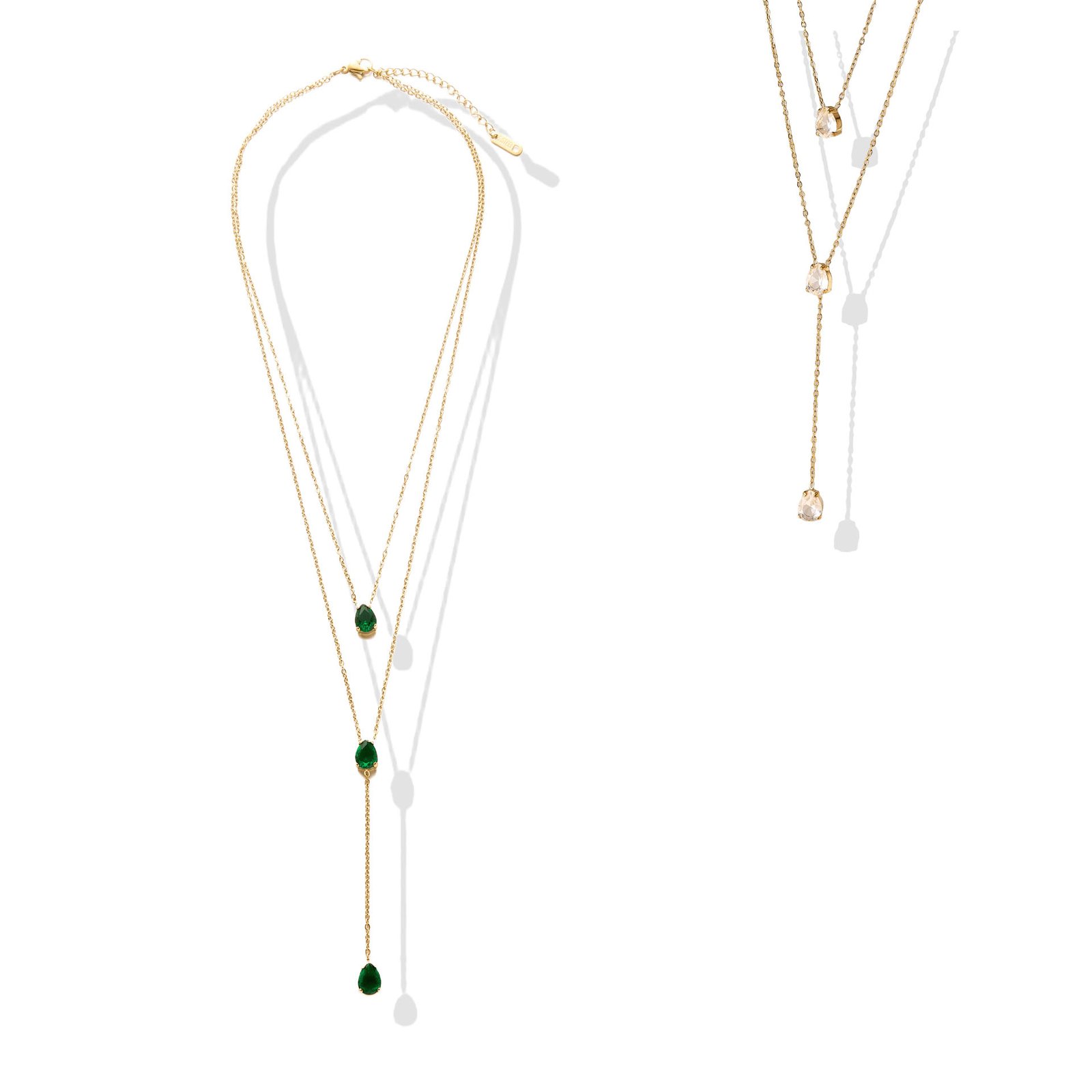 Twin Drop Layer Necklace