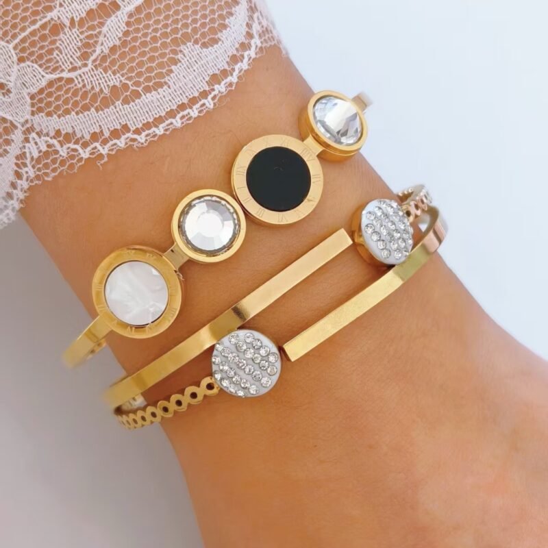 Twin Pavé Disc Bangle