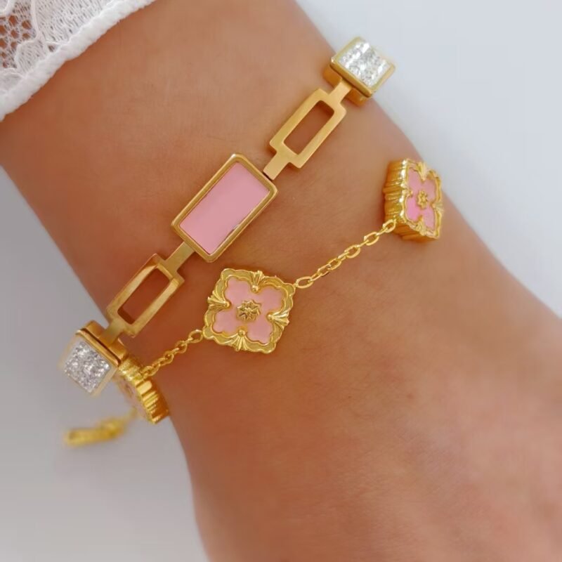 Vintage Rose Clover Bracelet