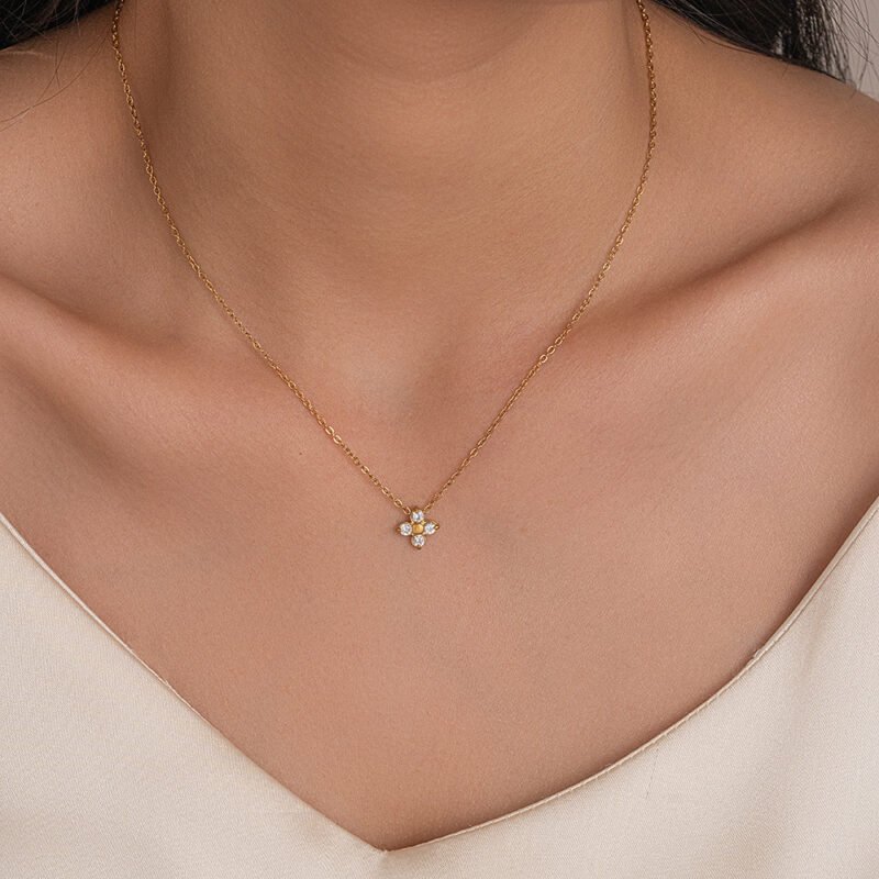 Zircon Petal Necklace