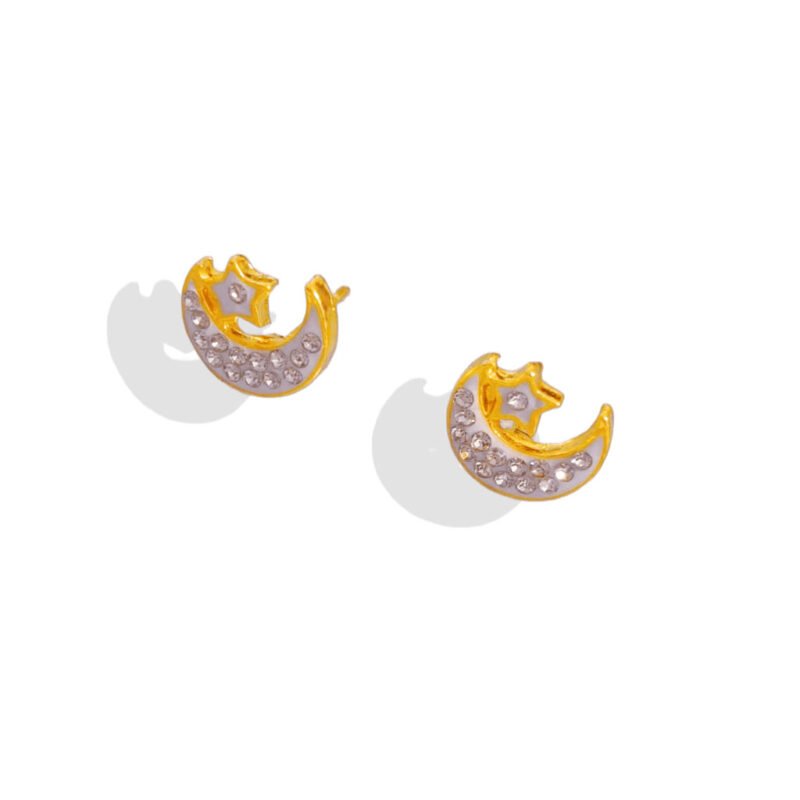 Celestial Moon & Star Stud Earrings