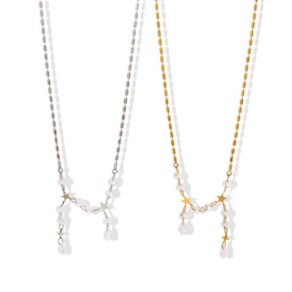 Crystal Bead Star Tassel Necklace