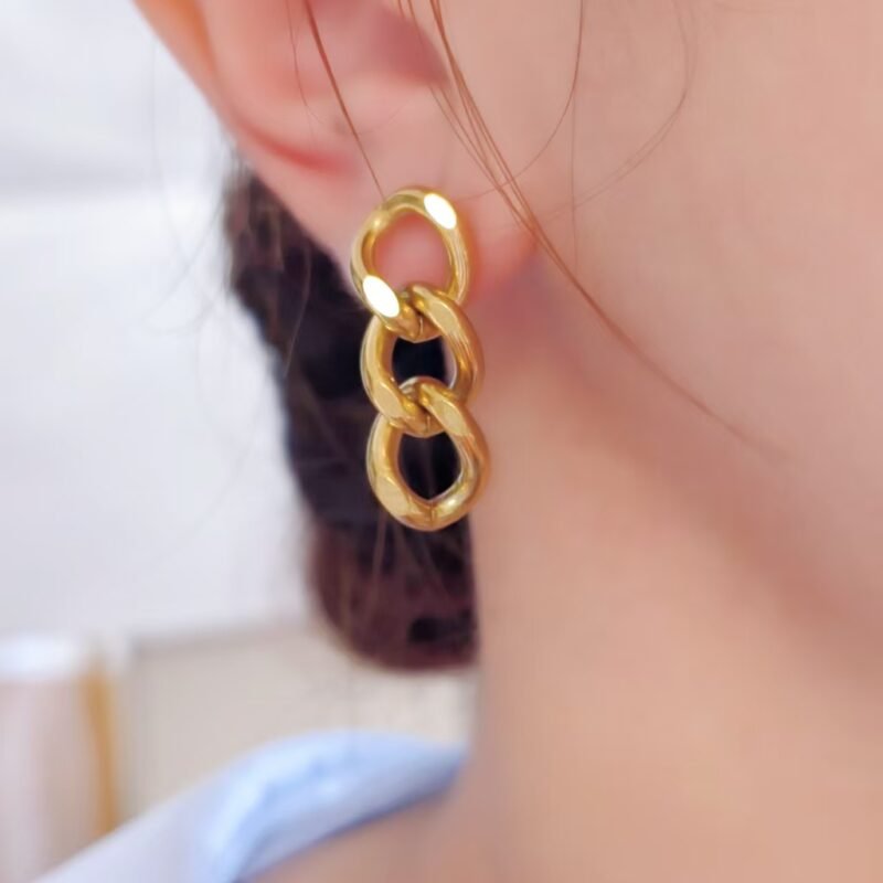 Cuban Link Chain Drop Earrings