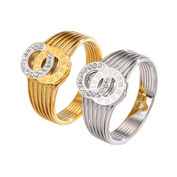 Double Hoop Roman Numeral Ring