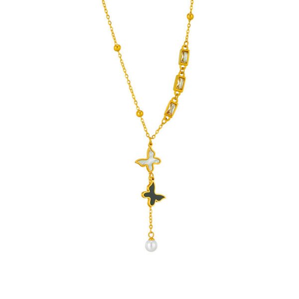 Dual Butterfly Lariat Necklace