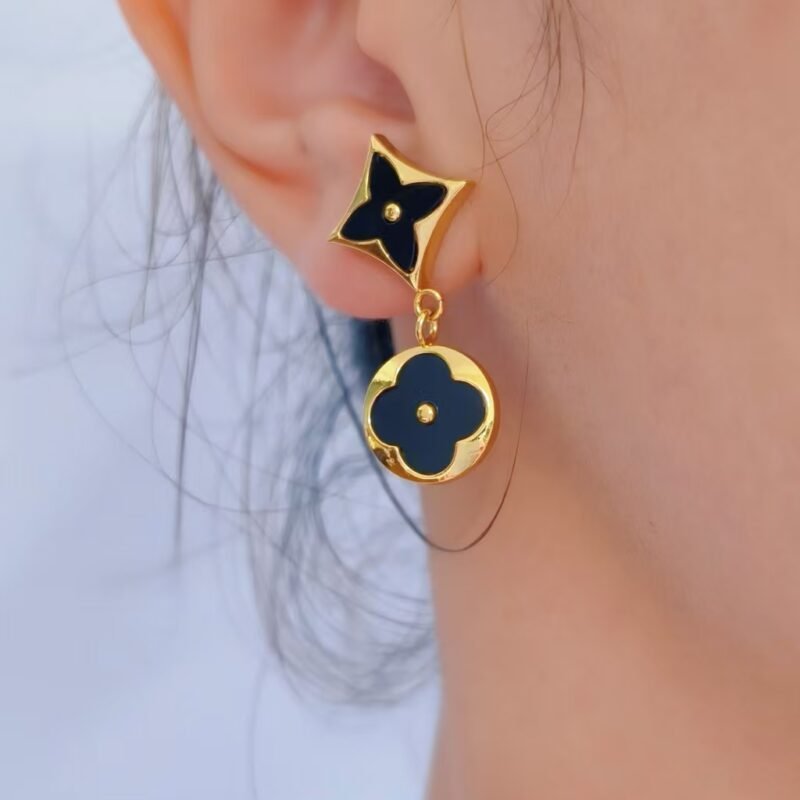 Dual Clover Drop Earrings