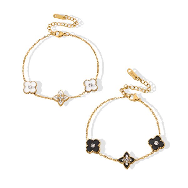 Enamel Clover Station Bracelet