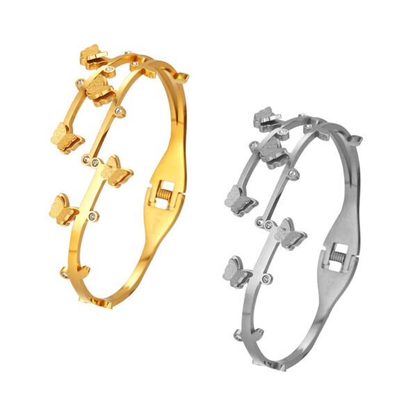 Frosted Butterfly Clip Bangle