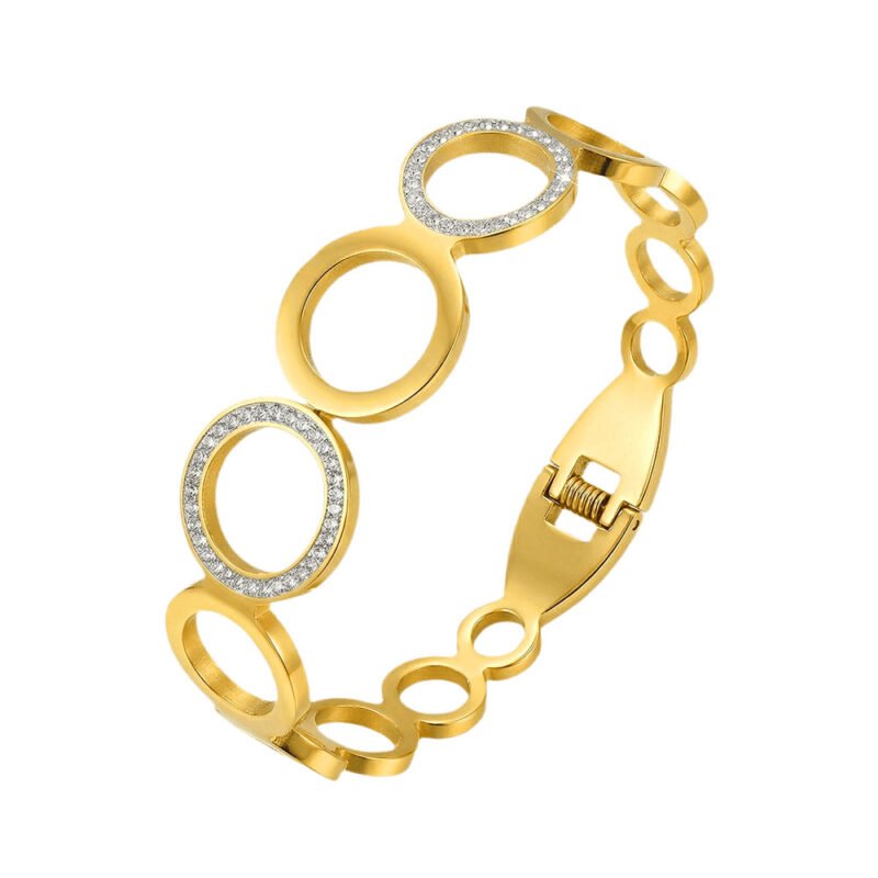 Gold Circle Link Bangle