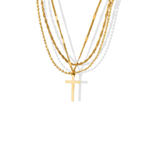 Gold Cross Layered Necklace