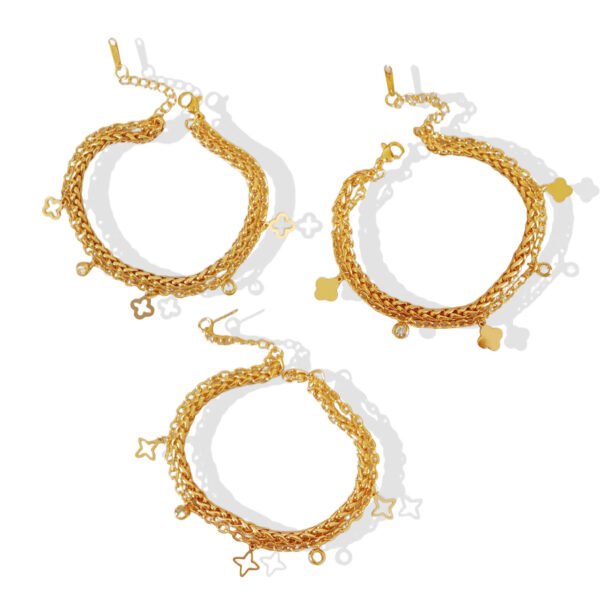 Gold Double Layer Charm Bracelet