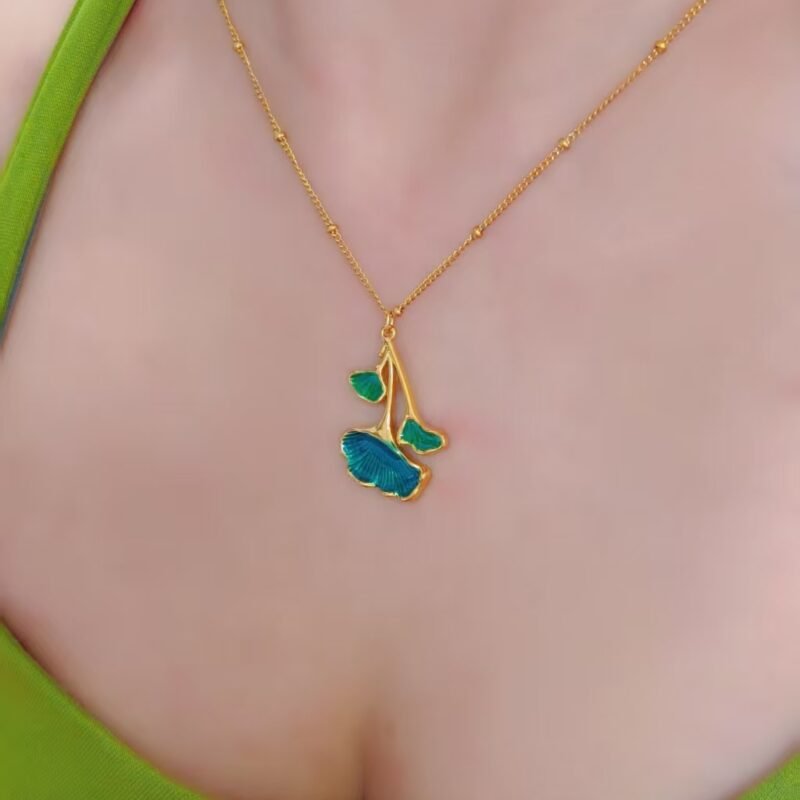 Gold Ginkgo Leaf Necklace