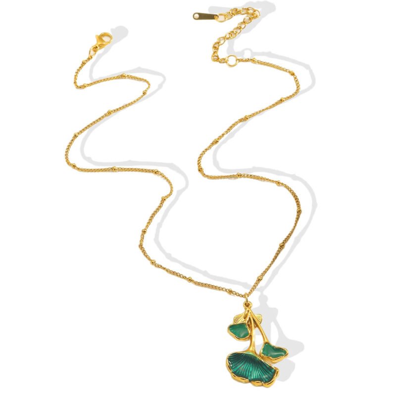 Gold Ginkgo Leaf Necklace