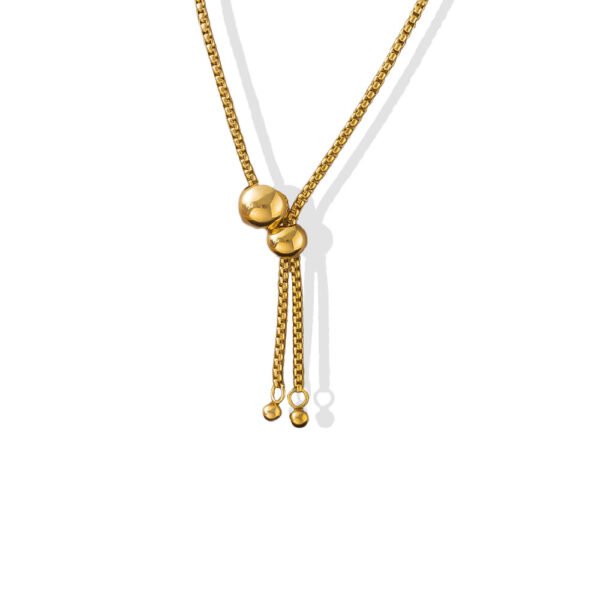 Gold Lariat Slider Necklace