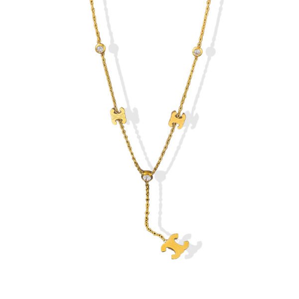 Gold Lariat Y Necklace