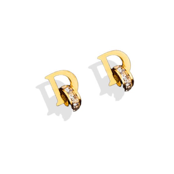 Gold Letter D Stud Earrings