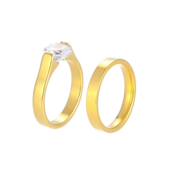 Gold Solitaire Ring Set