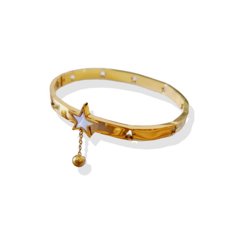 Gold Star Bangle Bracelet