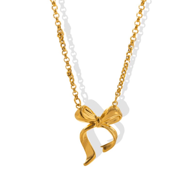 Golden Bow Whisper Necklace