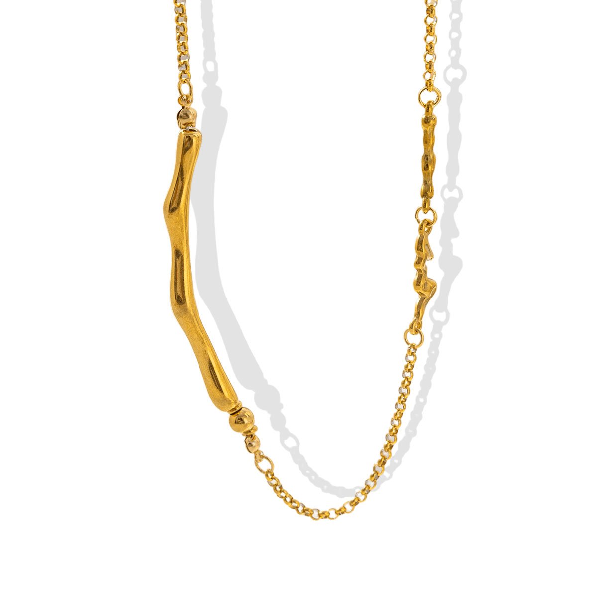 Golden Pulse ECG Necklace