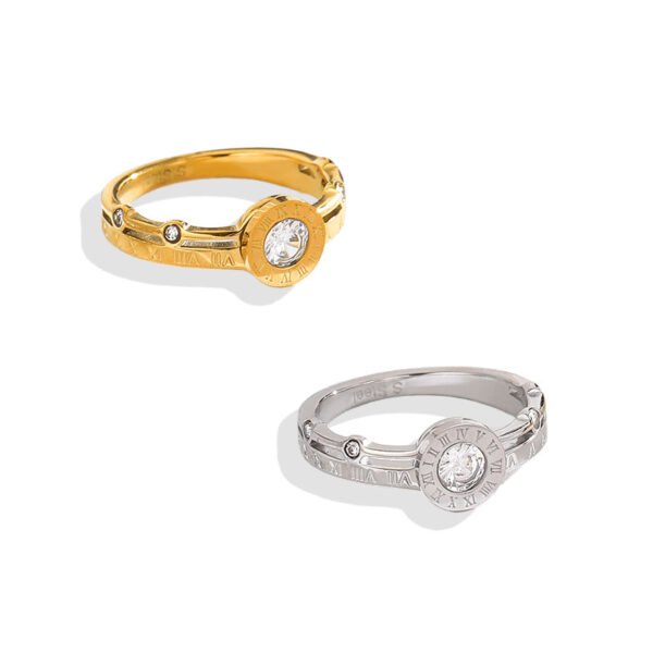 Roman Numeral Solitaire Ring