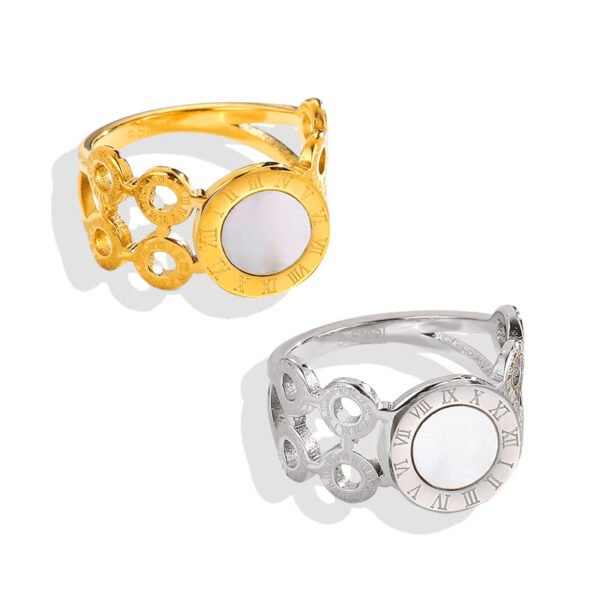 Roman Numeral Wide Band Ring