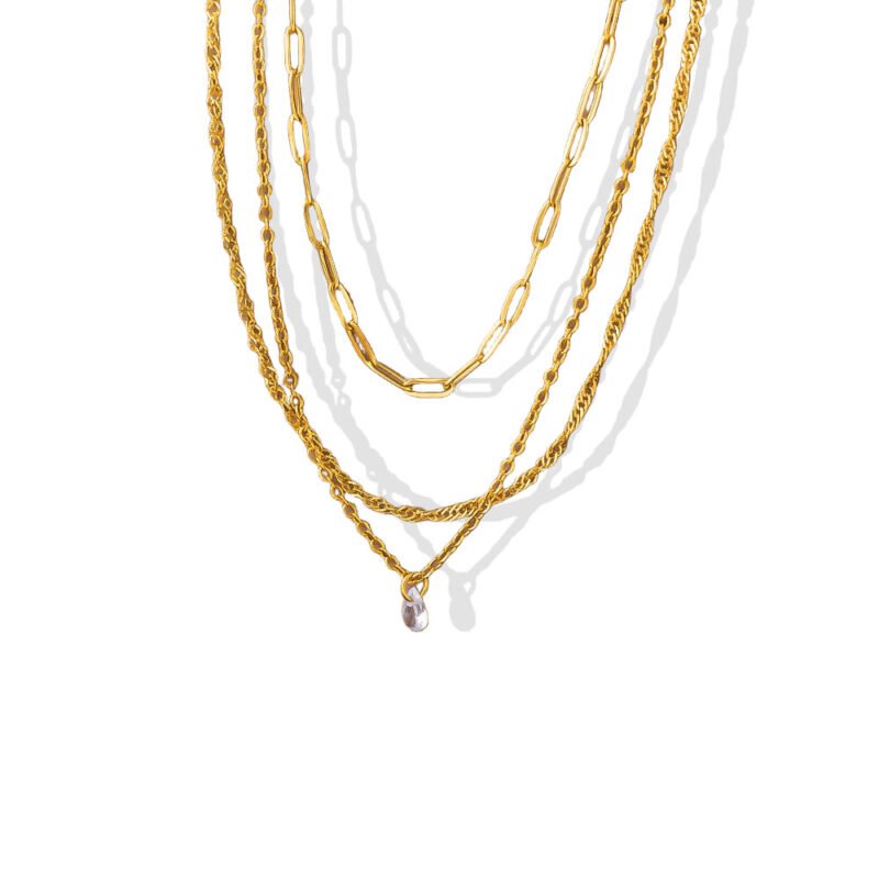 Triple Layer Gold Chain Necklace