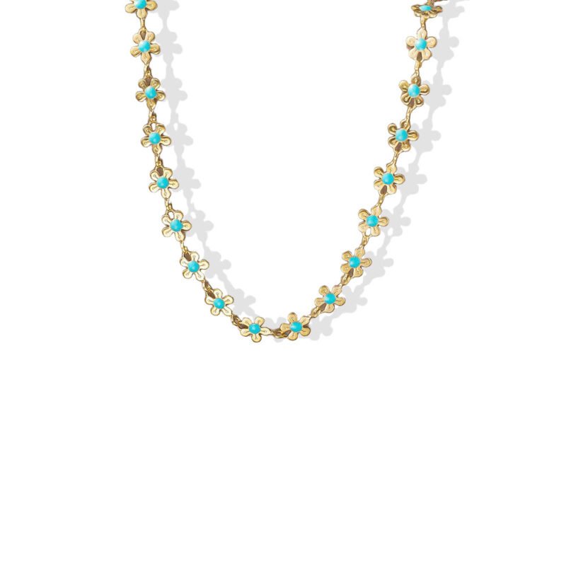 Turquoise Daisy Chain Necklace
