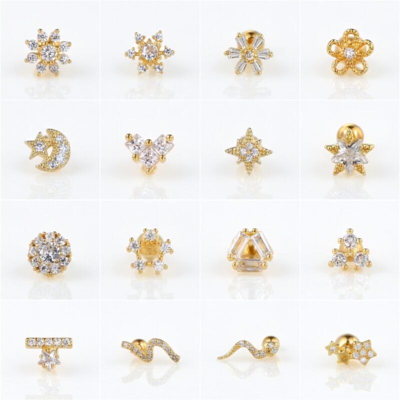 Zircon Ball Back Cartilage Stud