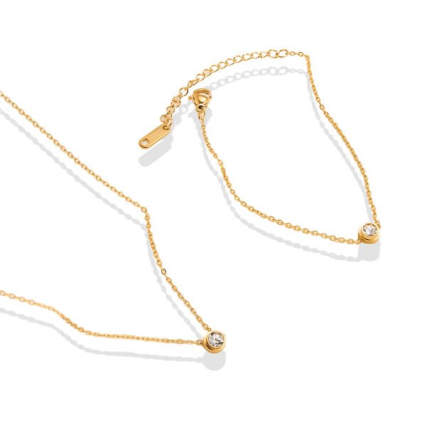 Bezel Solitaire Bubble Necklace & Bracelet Set