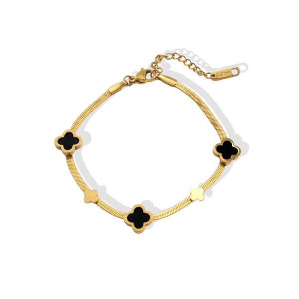 Black Clover Herringbone Bracelet