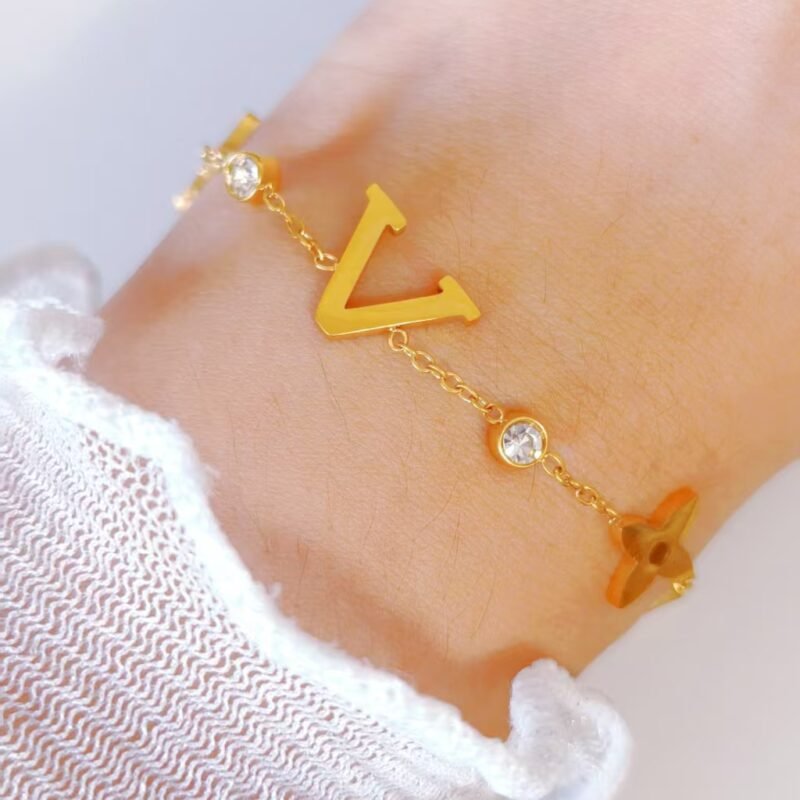 Clover Charm Station Bracelet