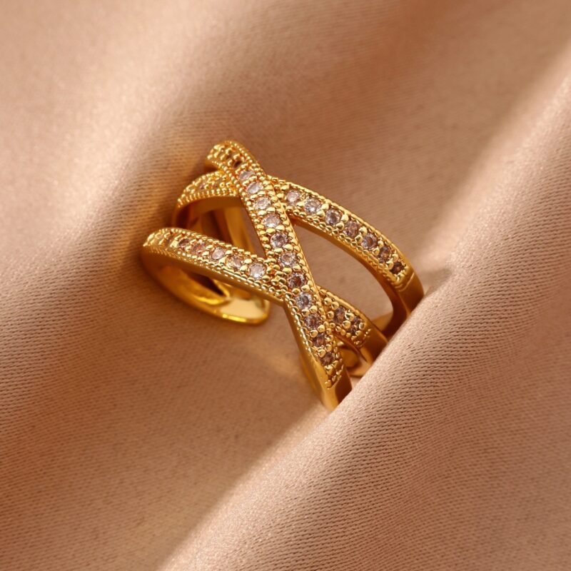 Criss Cross Pavé Band Ring
